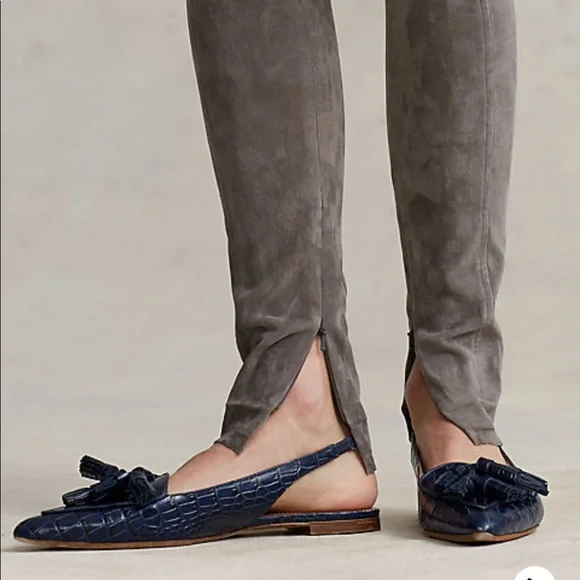 Polo Ralph Lauren Lamb-Suede Skinny Pants - Picture 2 of 7